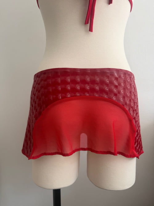 Resonance Vinyl Skirt - Red