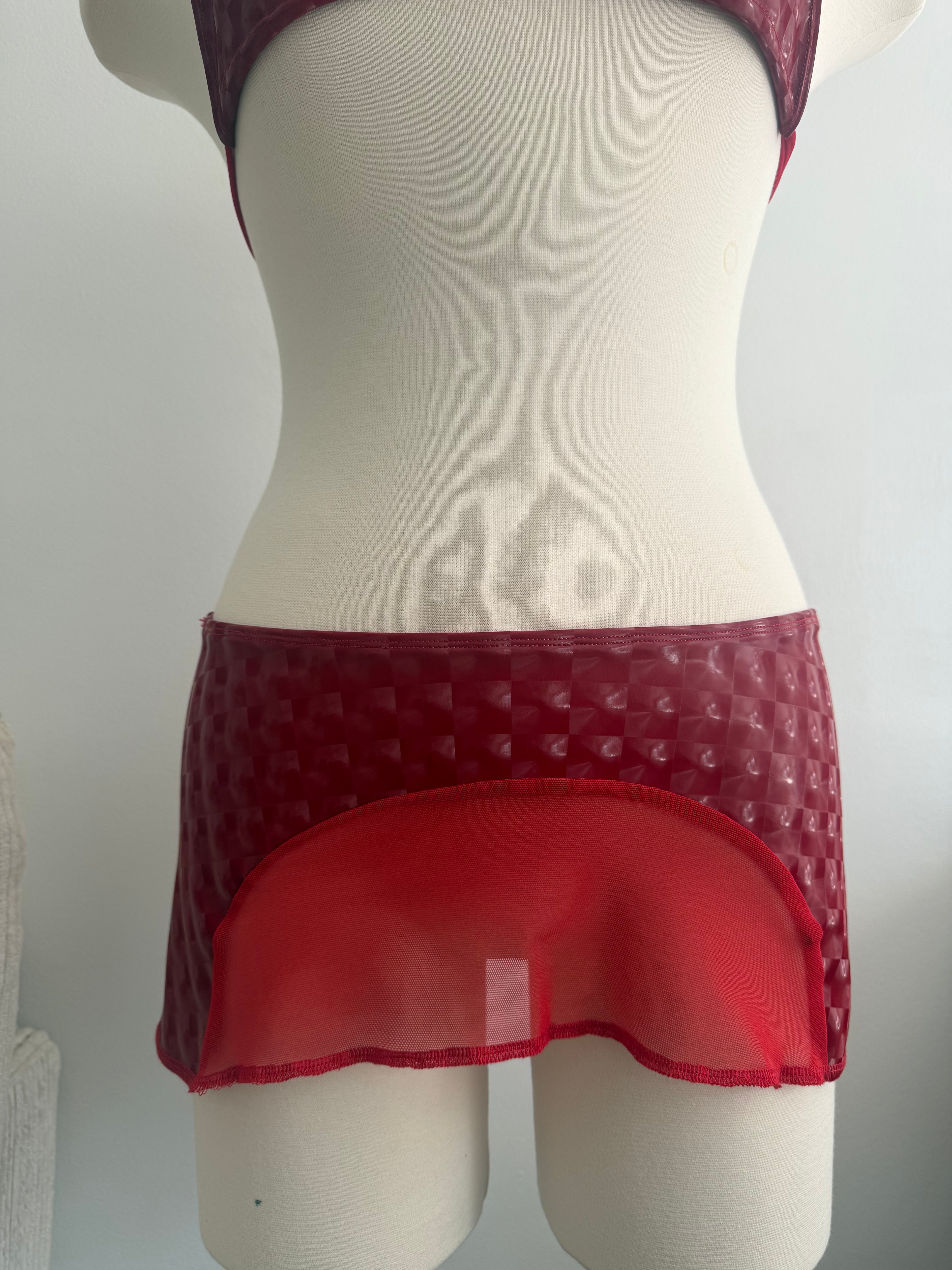 Resonance Vinyl Skirt - Red